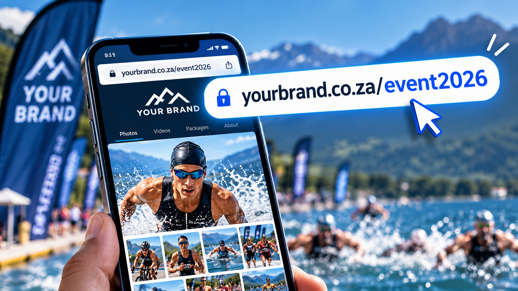 Your own branded gallery URL on a phone
